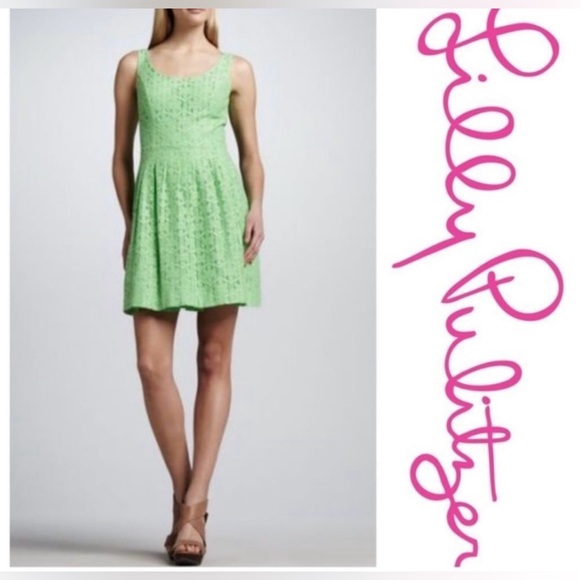 Lilly Pulitzer Dresses & Skirts - Lilly Pulitzer Posey Daisy Lane green lace dress 2
